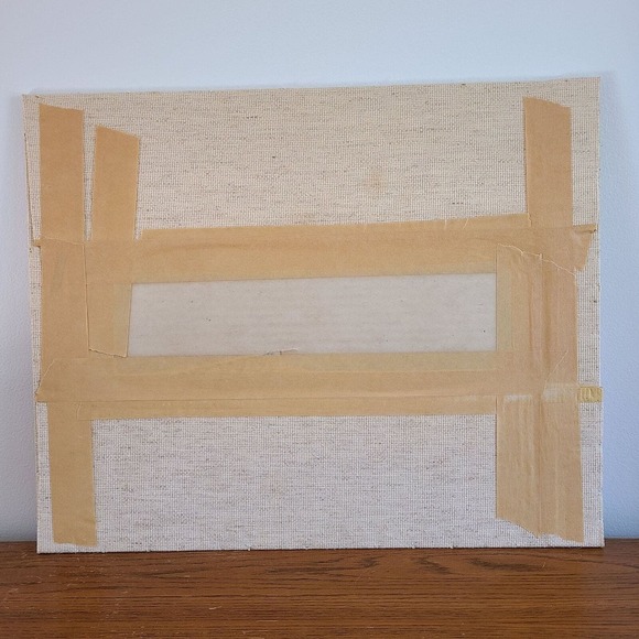 Vintage Cross Stitch Hay Wagon Barn Scene Farm Completed Textile Needlework - Picture 9 of 13